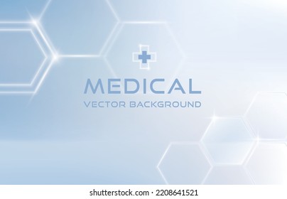 Medical background banner with hexagons.