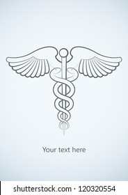 Medical background with Caduceus medical symbol. Vector image.