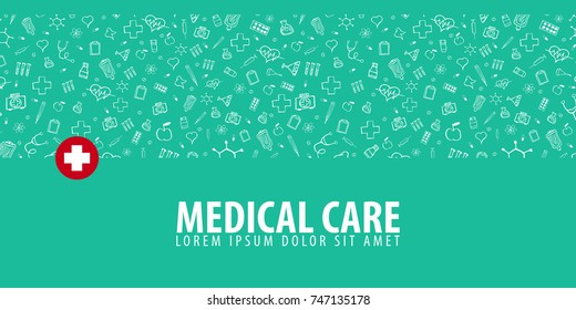 Medical background. Medical care. Health care. Vector medicine illustration