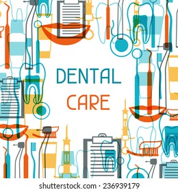 Medical background design with dental equipment icons.