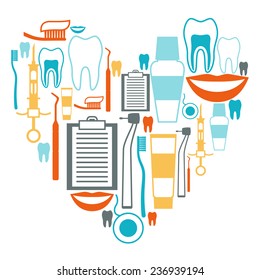 Medical background design with dental equipment icons.