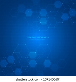 Medical background design. Geometric abstract background with hexagons. Medicine, science and technology vector illustration