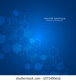 Medical background design. Geometric abstract background with hexagons. Medicine, science and technology vector illustration