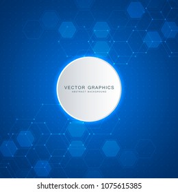 Medical background design. Geometric abstract background with hexagons. Medicine, science and technology vector illustration