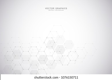 Medical background design. Geometric abstract background with hexagons. Medicine, science and technology vector illustration