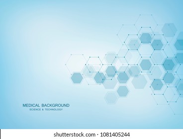 Medical background design. Geometric abstract background with hexagons. Medicine, science and technology vector illustration