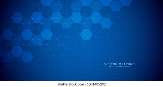 Medical background design. Geometric abstract background with hexagons. Medicine, science and technology vector illustration