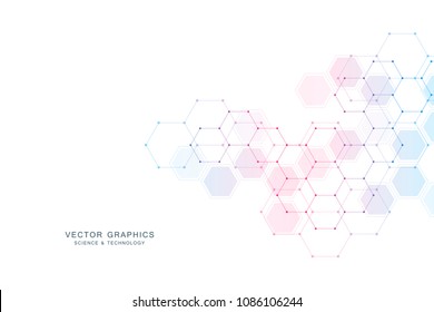 Medical background design. Geometric abstract background with hexagons. Medicine, science and technology vector illustration