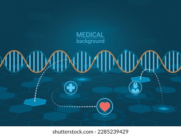 medical background with digital elements of dna and medicine