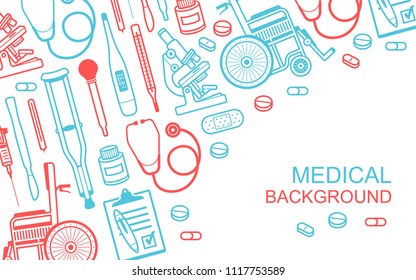 Medical background. Flat style. isolated on white background 