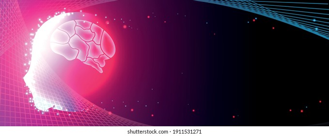 Medical background with head and brain