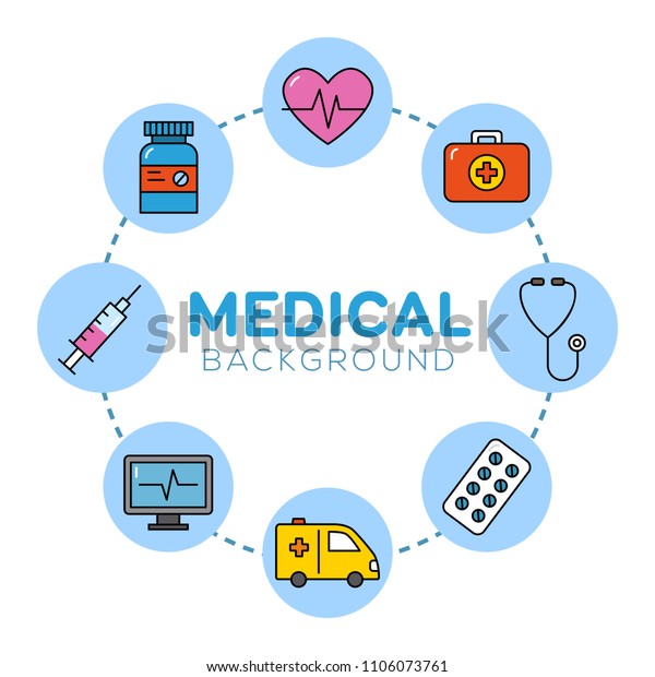 Medical background with icons - can illustrate\
healthcare or any medical\
topics.