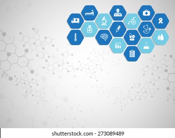 Medical background and icons to treat patients.