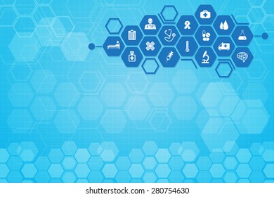 Medical background and icons to treat patients.