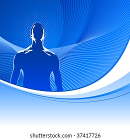 Medical background with man silhouette.