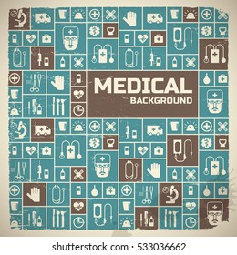 Medical background in metro style vector Illustration