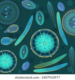 Moléculas de fondo médico y microbios abstracto microorganismos de base médica patentador