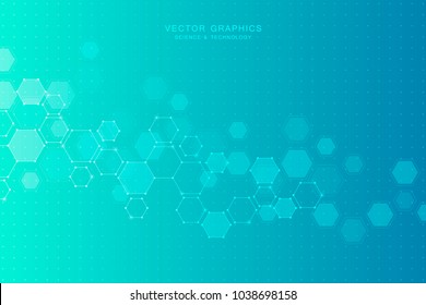 Medical background with molecules structure. Geometric abstract vector. Science and technology concept