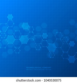 Medical background with molecules structure. Geometric abstract vector. Science and technology concept