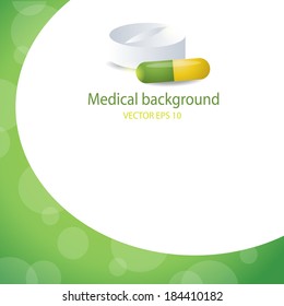 Medical background. Pill and tablet. EPS 10 vector file.