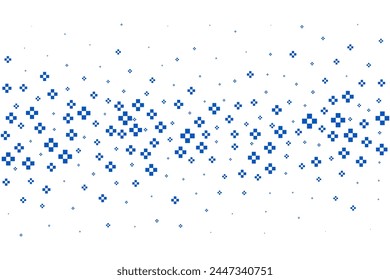 Medical background with plus and cross. Healthcare and hospital design element. Blue math signs on white background. Seamless vector border