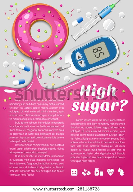 Medical Background Poster Diet Diabetic High Stock Vector (Royalty Free ...