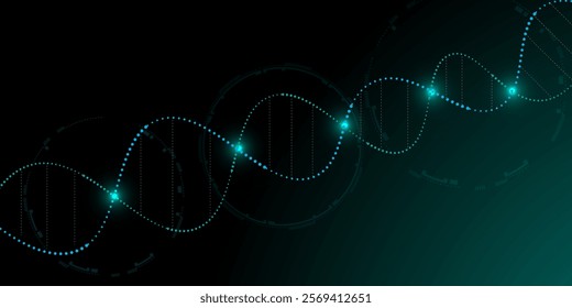 Medical background and research or green dna and molecular vector