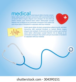 Medical background and stethoscope, vector 10