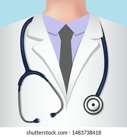 Fondo médico con estetoscopio, ilustración vectorial. 