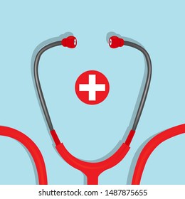 Medical background with stethoscope. Vector Illustration
