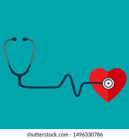 Medical background with stethoscope. Vector Illustration.