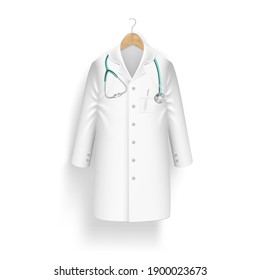 Medical Background Template. Doctor With Stethoscope. EPS10 Vector