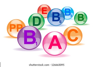 medical background with vitamins. Vector Illustration