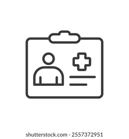 Medical badge icon in line design. Medical, badge, healthcare, emblem, symbol, doctor, hospital on white background vector. Medical badge editable stroke icon