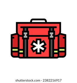 medical bag ambulance color icon vector. medical bag ambulance sign. isolated symbol illustration