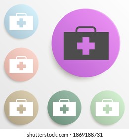 medical bag badge color set. Simple glyph, flat vector of web icons for ui and ux, website or mobile application