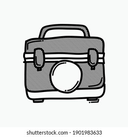 Medical Bag Doodle Vector Icon. Drawing Sketch Illustration Hand Drawn Line.