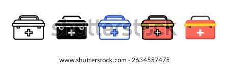 Medical Bag Icon Collection With Multiple Styles