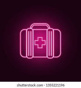 medical bag icon. Elements of Medicine in neon style icons. Simple icon for websites, web design, mobile app, info graphics