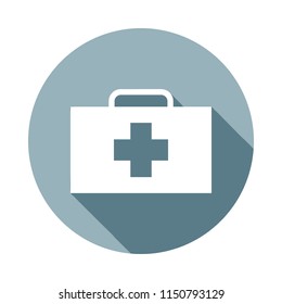 medical bag icon in Flat long shadow. One of web collection icon can be used for UI/UX