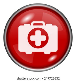 Medical bag icon. Internet button on white background. 