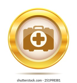 Medical bag icon. Internet button on white background. EPS10 vector. 
