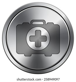Medical bag icon. Internet button on white background. EPS10 Vector. 