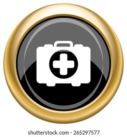 Medical bag icon. Internet button on white  background. EPS10 Vector. 