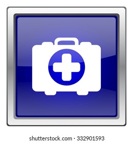 Medical bag icon. Internet button on white background. EPS10 vector.