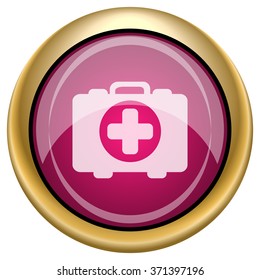 Medical bag icon. Internet button on white background. EPS10 vector.