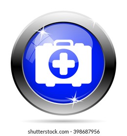 Medical bag icon. Internet button on white background. EPS10 vector