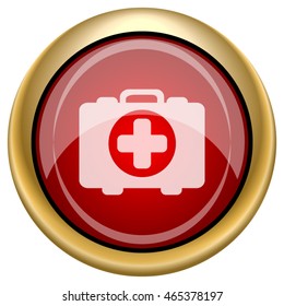 Medical bag icon. Internet button on white background. EPS10 vector.