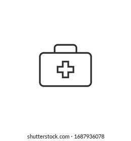 Medical Bag Icon On The White Background.