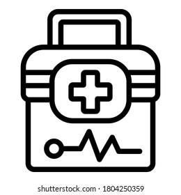 Medical bag icon. Outline medical bag vector icon for web design isolated on white background